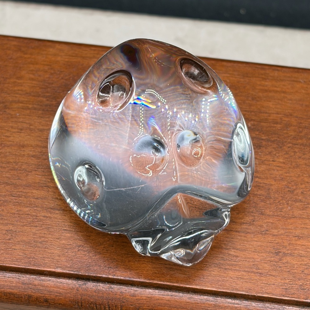 Rare Vintage 1999 Steuben Crystal Hand Cooler LADYBUG #5538 Taf Label Schaefer